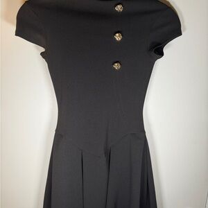 ASOS Elegant Black Mini Dress with Gold Accents